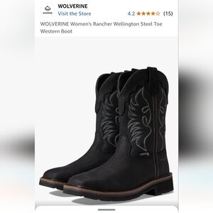 Wolverine Rancher Steel Toe Wellington WP W231029 Womens Black Work Boot
